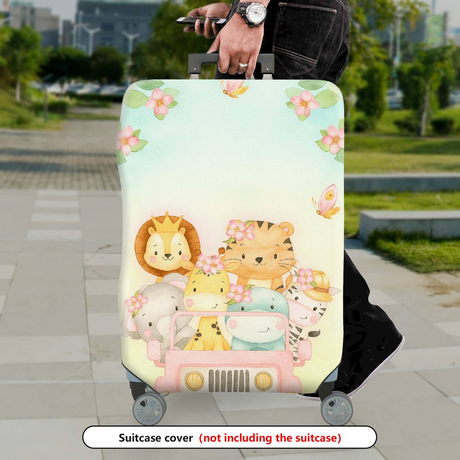 1-Piece Animal Flower Tree Car Butterfly  Suitcase Luggage Cover, Stretch Protective Sleeve