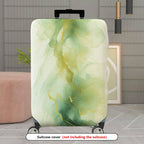 1-Piece Abstract Fluid Green Gold Artistic Elegant Chic  Suitcase Luggage Cover, Stretch Protective Sleeve