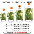 1-Piece Green Dragon Fantasy Forest Mystical Artistic  Suitcase Luggage Cover, Stretch Protective Sleeve