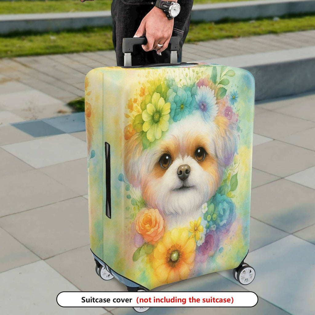 1-Piece Colorful Floral Artistic Vibrant Blooming Elegant  Suitcase Luggage Cover, Stretch Protective Sleeve