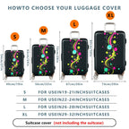 1-Piece Abstract Colorful Dots Circles Line  Suitcase Luggage Cover, Stretch Protective Sleeve