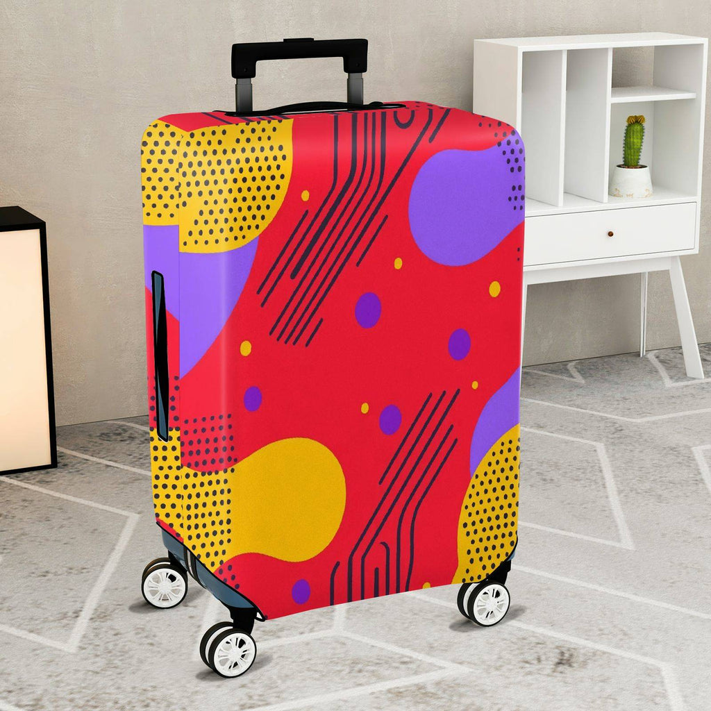 1-Piece Abstract Colorful Geometric Pattern Artistic Graphic Creative  Suitcase Luggage Cover, Stretch Protective Sleeve