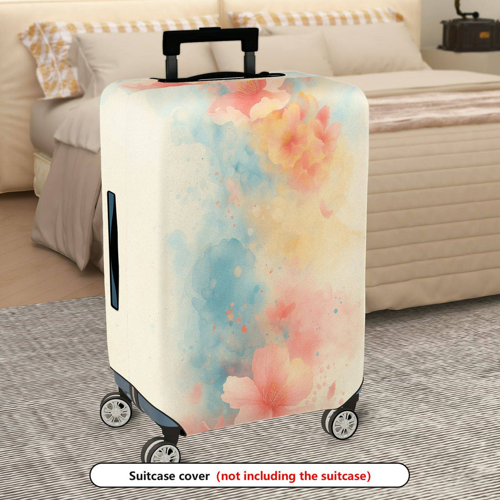 1-Piece Floral Abstract Watercolor Art Travel  Suitcase Luggage Cover, Stretch Protective Sleeve