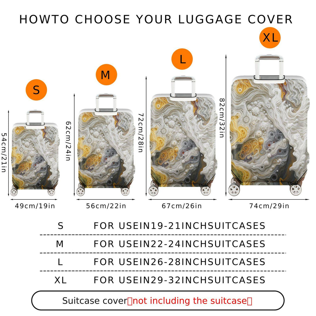 1-Piece Abstract Artistic Swirl Bubble Textured Colorful  Suitcase Luggage Cover, Stretch Protective Sleeve