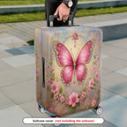 1-Piece Pink Butterfly Flower Sparkle Decorative Travel  Suitcase Luggage Cover, Stretch Protective Sleeve