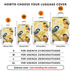 1-Piece Spring Bird Flower Branch Yellow Artistic  Suitcase Luggage Cover, Stretch Protective Sleeve