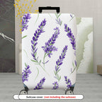 1-Piece White Lavender Floral Elegant Botanical Artistic  Suitcase Luggage Cover, Stretch Protective Sleeve