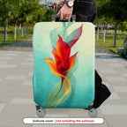 1-Piece Abstract Floral Artistic Colorful Elegant Vibrant  Suitcase Luggage Cover, Stretch Protective Sleeve