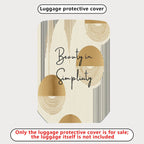 1-Piece Abstract Geometric Minimalist Beige Artistic Modern  Suitcase Luggage Cover, Stretch Protective Sleeve