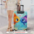 1-Piece Cute  Fish Love Heart Underwater Colorful  Suitcase Luggage Cover, Stretch Protective Sleeve