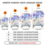 1-Piece Umbrella Floral Watercolor Abstract Colorful  Suitcase Luggage Cover, Stretch Protective Sleeve