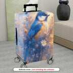 1-Piece Blue Bird Floral Nature Artistic  Suitcase Luggage Cover, Stretch Protective Sleeve