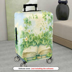 1-Piece Vintage Nature Artistic Book Floral Greenery Leaves  Suitcase Luggage Cover, Stretch Protective Sleeve