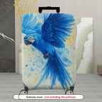1-Piece Blue Parrot Art Design Colorful Stylish Elegant Vibrant  Suitcase Luggage Cover, Stretch Protective Sleeve