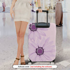 1-Piece Floral Purple Daisy Flower Pastel Decorative Stylish  Suitcase Luggage Cover, Stretch Protective Sleeve