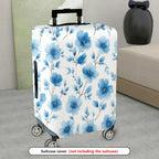 1-Piece Blue Flower Pattern Travel Luggage  Suitcase Luggage Cover, Stretch Protective Sleeve