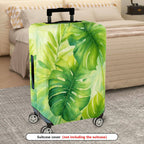 1-Piece Green Leaves Tropical Botanical Plant Nature Art  Suitcase Luggage Cover, Stretch Protective Sleeve