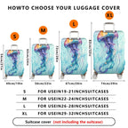1-Piece Colorful Jellyfish Ocean Marine Sea Animal Artistic  Suitcase Luggage Cover, Stretch Protective Sleeve