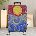 1-Piece Abstract Colorful Sun Swirl Dot Artistic  Suitcase Luggage Cover, Stretch Protective Sleeve