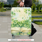 1-Piece Vintage Nature Artistic Book Floral Greenery Leaves  Suitcase Luggage Cover, Stretch Protective Sleeve