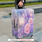 1-Piece Eiffel Tower Rose Flower Paris Travel Europe  Suitcase Luggage Cover, Stretch Protective Sleeve