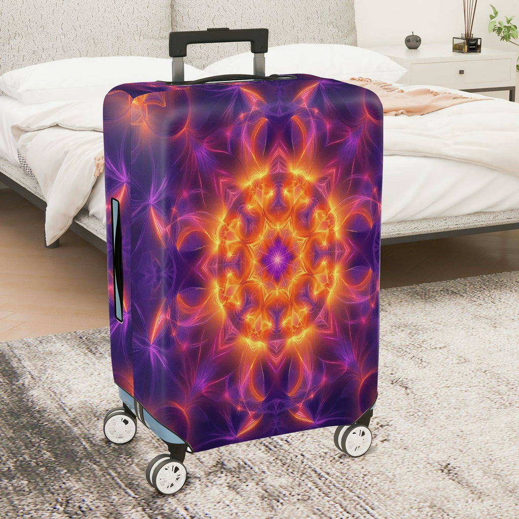 1-Piece Abstract Colorful Mandala Artistic Vibrant Lively  Suitcase Luggage Cover, Stretch Protective Sleeve