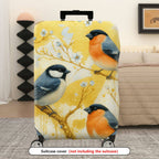 1-Piece Spring Bird Flower Branch Yellow Artistic  Suitcase Luggage Cover, Stretch Protective Sleeve