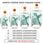 1-Piece Hummingbird Floral Vintage Elegant Artistic  Suitcase Luggage Cover, Stretch Protective Sleeve