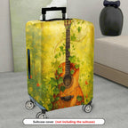 1-Piece Nature Music Guitar Leaf Vine Artistic  Suitcase Luggage Cover, Stretch Protective Sleeve