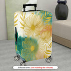 1-Piece Floral Golden Artistic Colorful Abstract Nature  Suitcase Luggage Cover, Stretch Protective Sleeve