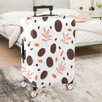 1-Piece Abstract Brown Leaf Pattern  Suitcase Luggage Cover, Stretch Protective Sleeve
