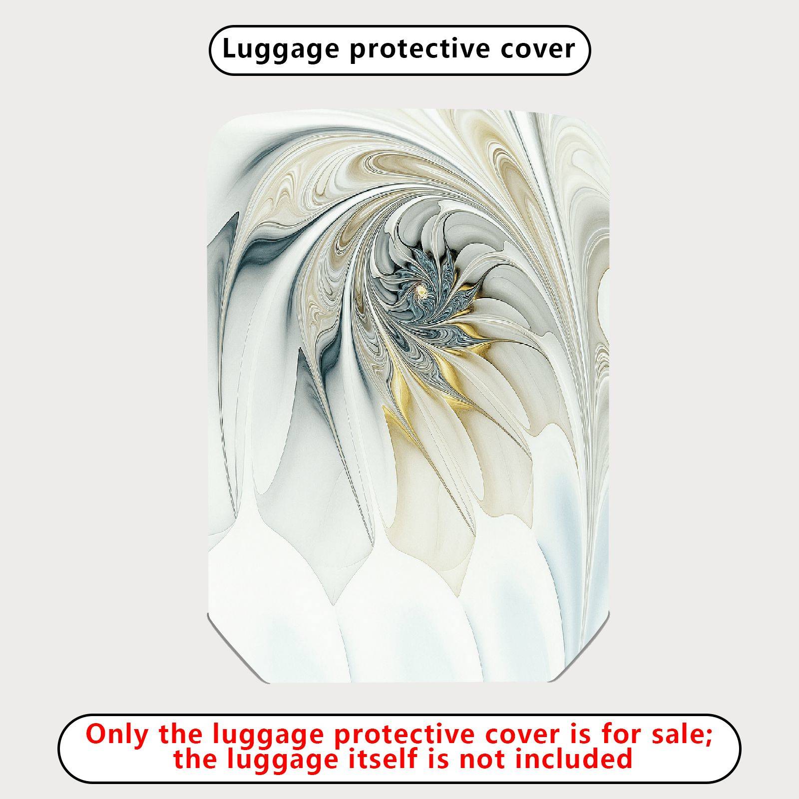 1-Piece Abstract Artistic Elegant Swirling Floral Colorful  Suitcase Luggage Cover, Stretch Protective Sleeve