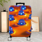 1-Piece Abstract Bubble Orange Blue Modern Artistic Colorful  Suitcase Luggage Cover, Stretch Protective Sleeve