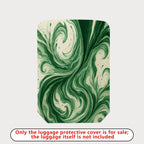 1-Piece Swirling Green Artistic Abstract Pattern Unique Stylish  Suitcase Luggage Cover, Stretch Protective Sleeve