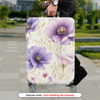 1-Piece Purple Floral Pattern  Stretch Luggage  Suitcase Luggage Cover, Stretch Protective Sleeve