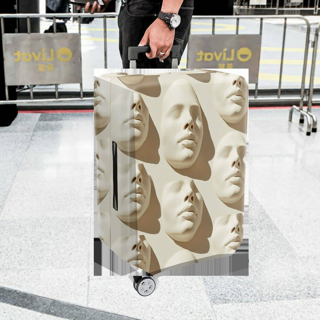 1-Piece Abstract Artistic Beige Elegant Modern Unique  Suitcase Luggage Cover, Stretch Protective Sleeve