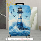 1-Piece Lighthouse Seascape Waves Birds Ocean Nautical  Suitcase Luggage Cover, Stretch Protective Sleeve
