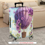 1-Piece Purple Balloon Floral Sky Artistic  Suitcase Luggage Cover, Stretch Protective Sleeve