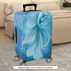1-Piece Fish Ocean Blue Artistic Watercolor Unique  Suitcase Luggage Cover, Stretch Protective Sleeve