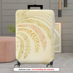 1-Piece Abstract Elegant Botanical Beige Floral  Suitcase Luggage Cover, Stretch Protective Sleeve