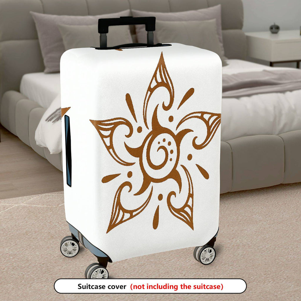 1-Piece Abstract Floral Geometric Mandala Art Bohemian  Suitcase Luggage Cover, Stretch Protective Sleeve