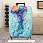 1-Piece Colorful Jellyfish Ocean Marine Sea Animal Artistic  Suitcase Luggage Cover, Stretch Protective Sleeve