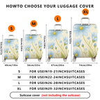 1-Piece Blue Flower Floral Nature Pattern Travel  Suitcase Luggage Cover, Stretch Protective Sleeve