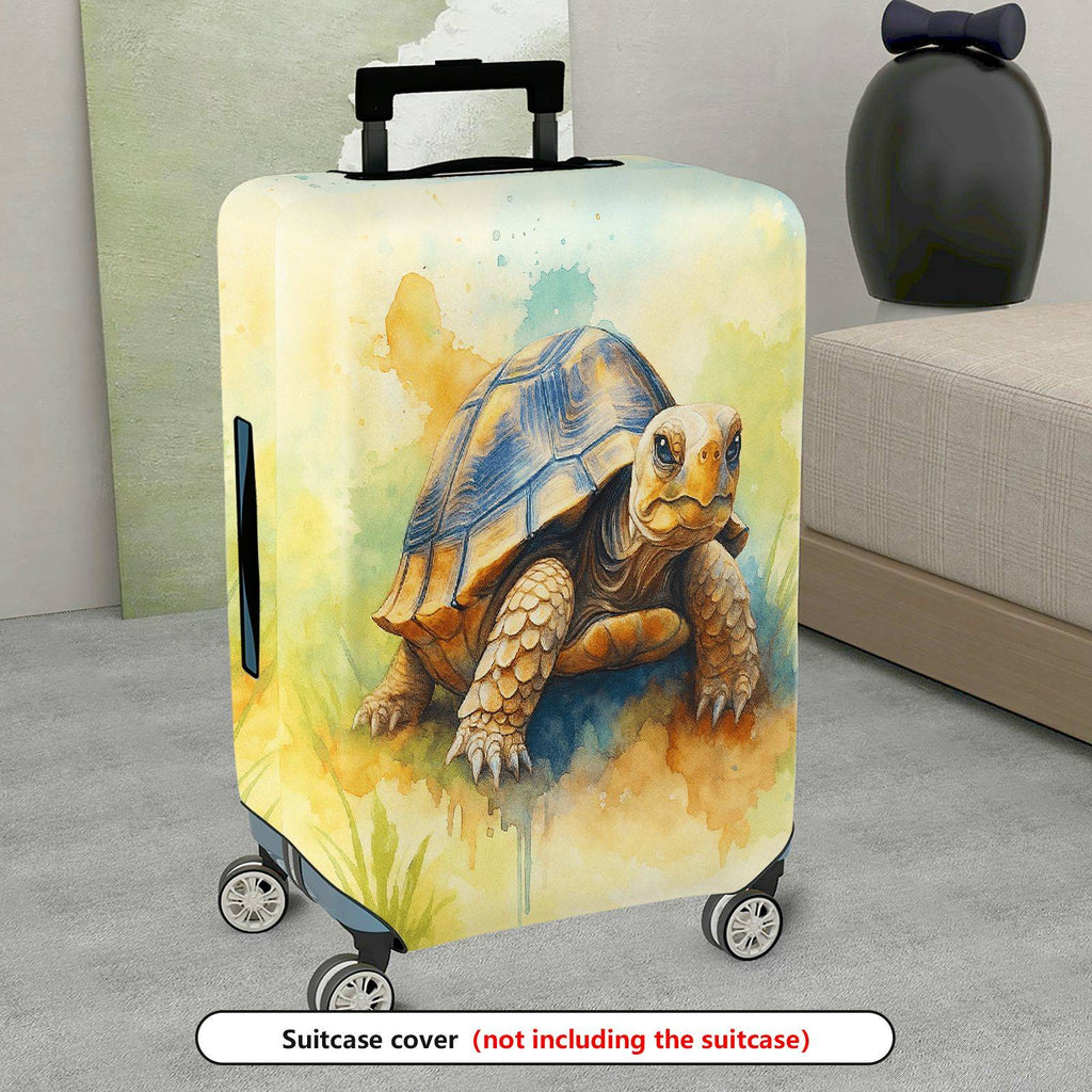 1-Piece Tortoise Watercolor Art Nature Wildlife Colorful  Suitcase Luggage Cover, Stretch Protective Sleeve