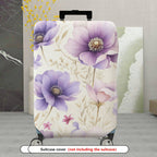 1-Piece Purple Floral Pattern  Stretch Luggage  Suitcase Luggage Cover, Stretch Protective Sleeve