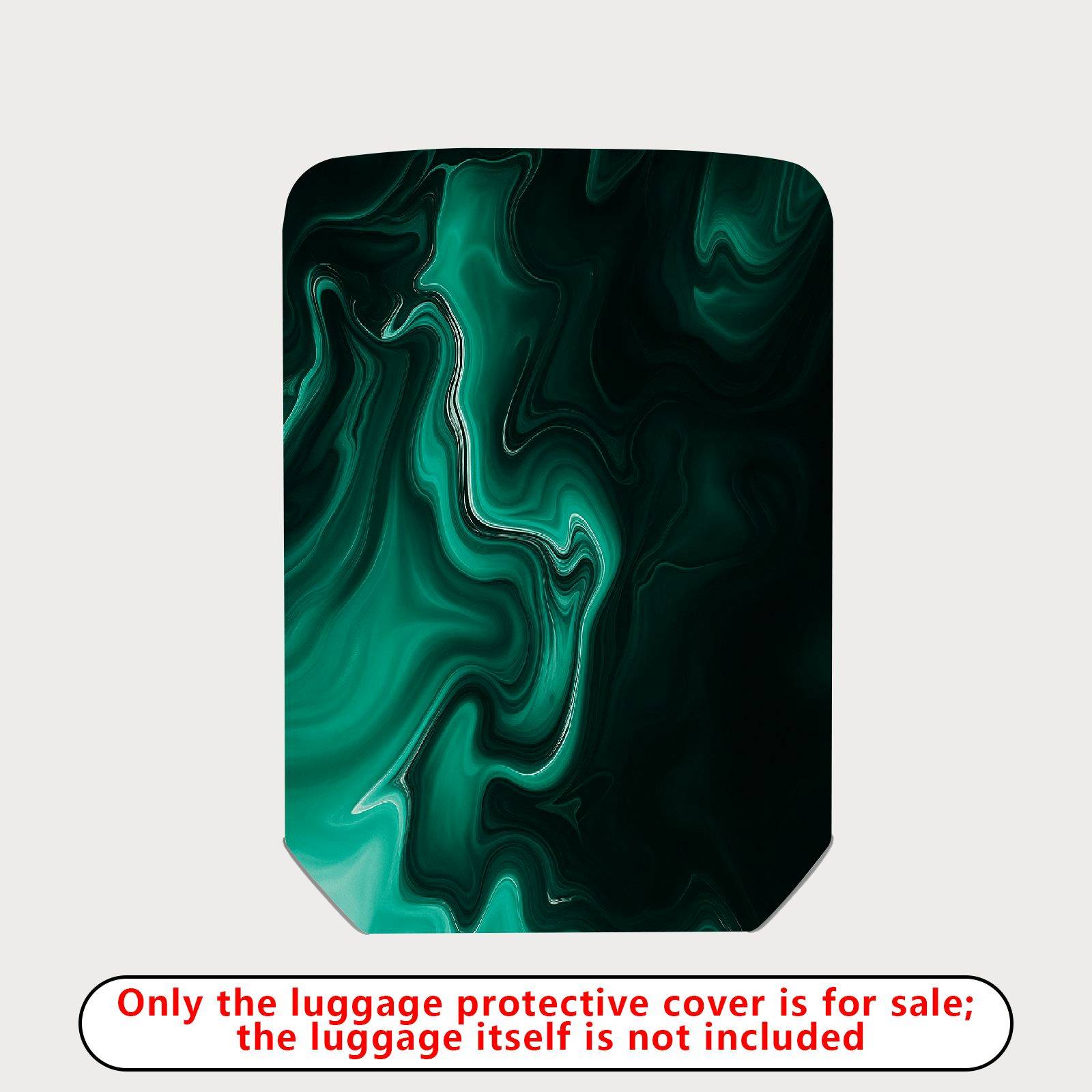 1-Piece Abstract Green Marble Swirl Design  Suitcase Luggage Cover, Stretch Protective Sleeve