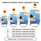 1-Piece Astronaut Space Stars Moon Sky Hearts  Suitcase Luggage Cover, Stretch Protective Sleeve