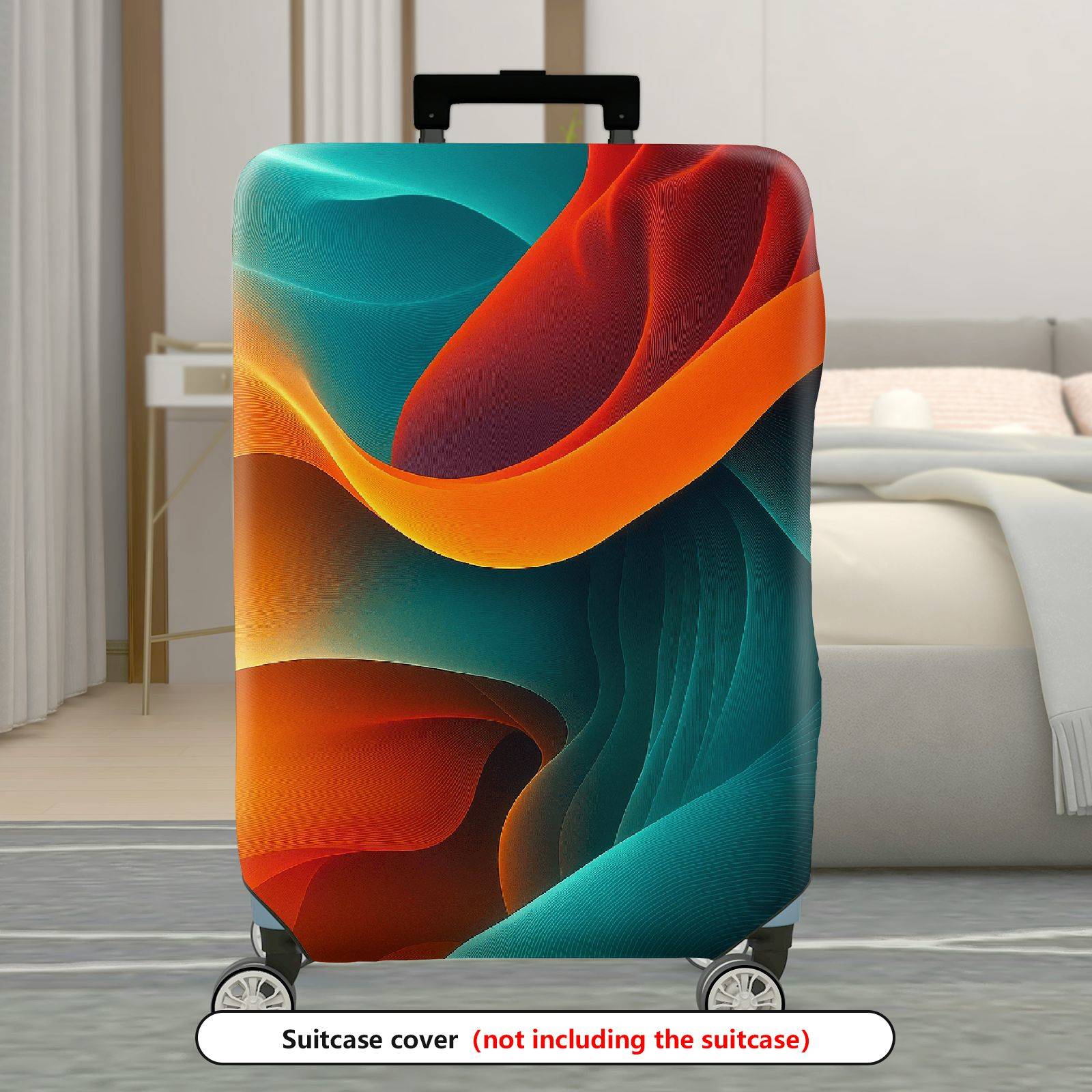 1-Piece Abstract Colorful Vibrant Artistic Modern Energetic  Suitcase Luggage Cover, Stretch Protective Sleeve