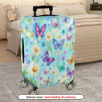 1-Piece Butterfly Flower Nature Dream Pastel  Suitcase Luggage Cover, Stretch Protective Sleeve
