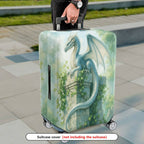 1-Piece Dragon Fantasy Art Mythical Green Nature Ivy  Suitcase Luggage Cover, Stretch Protective Sleeve